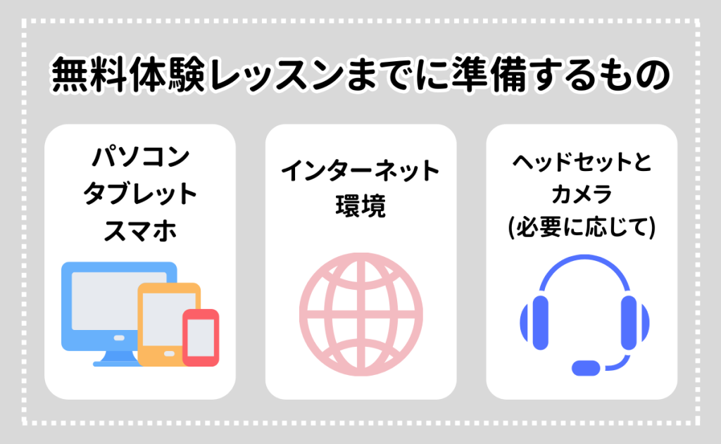 無料体験レッスンを受ける前に準備するもの