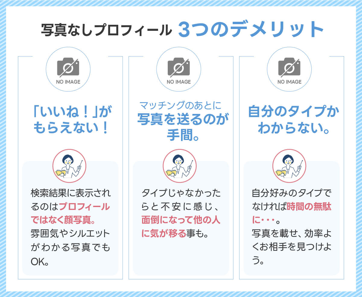 写真なしプロフィールのデメリット