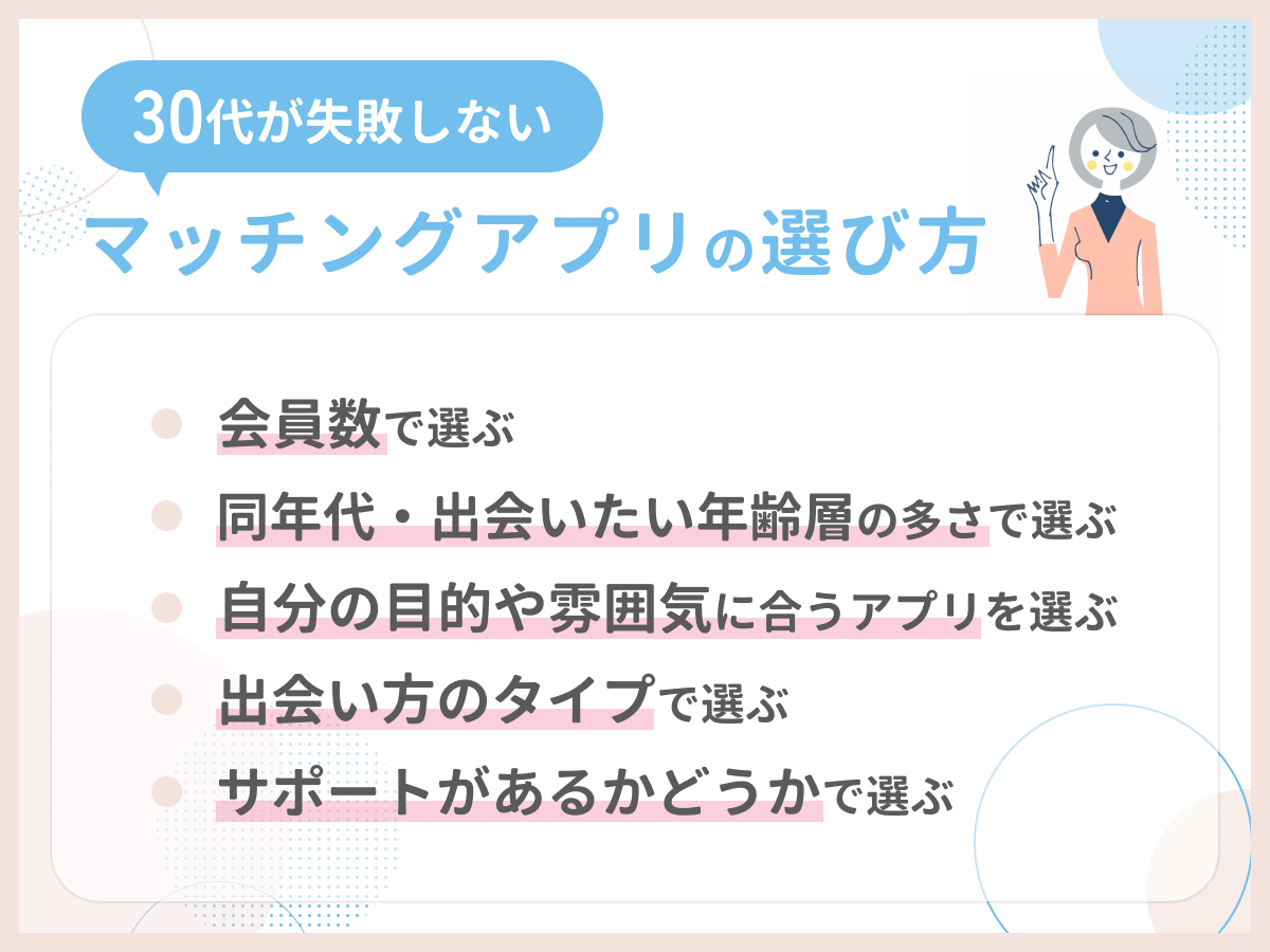 30代が失敗しないマッチングアプリの選び方