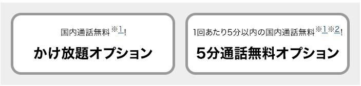 ドコモのかけ放題オプション・5分通話無料オプション