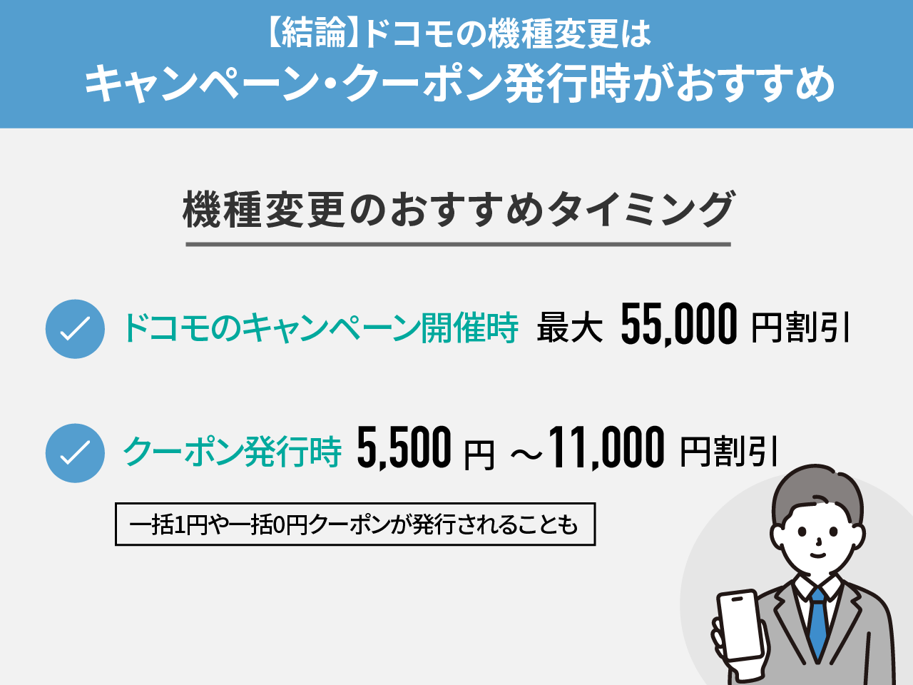 ドコモの機種変更はキャンペーン・クーポン発行時がおすすめ