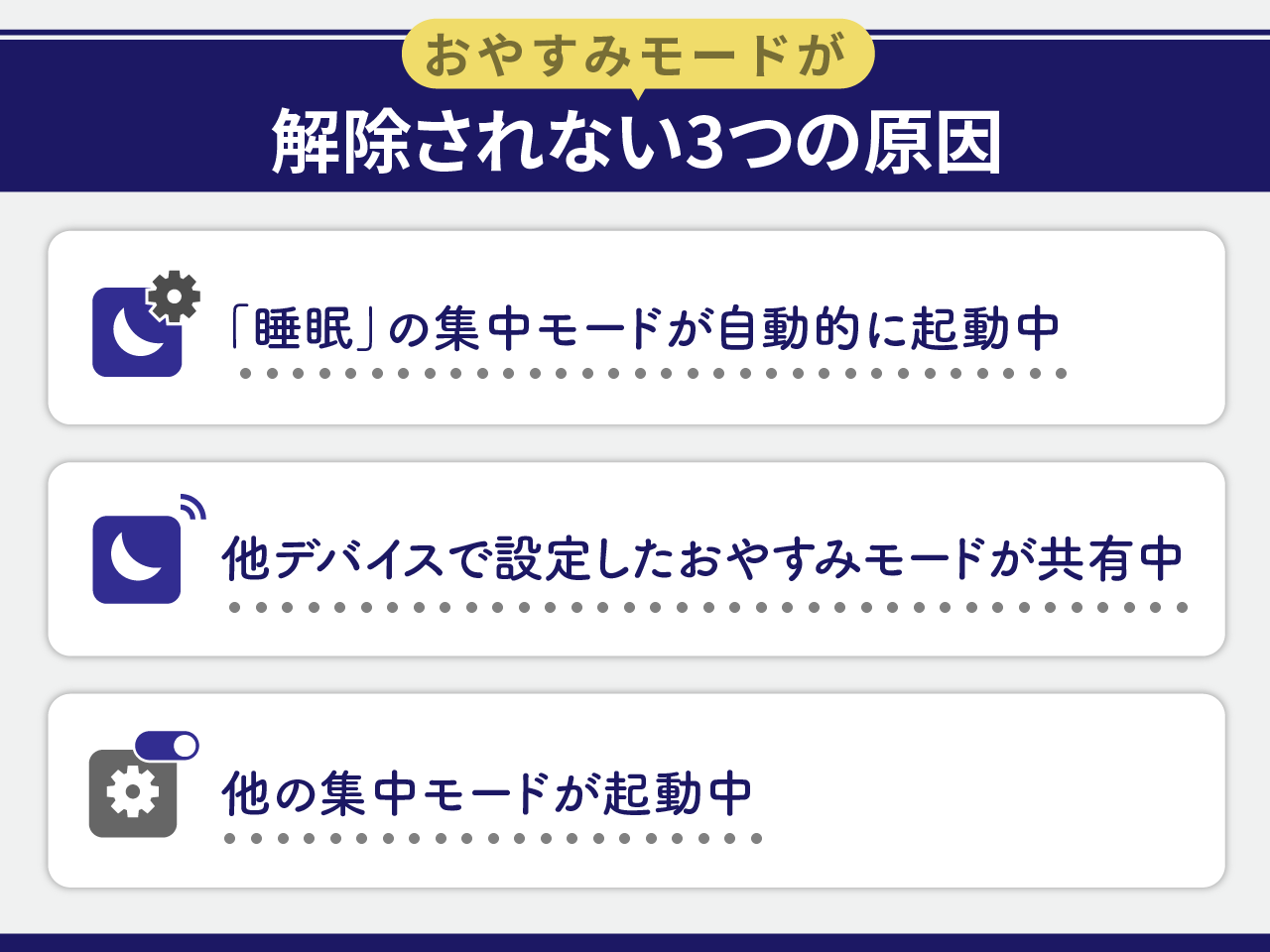 iPhone「おやすみモード」が解除されない時の原因