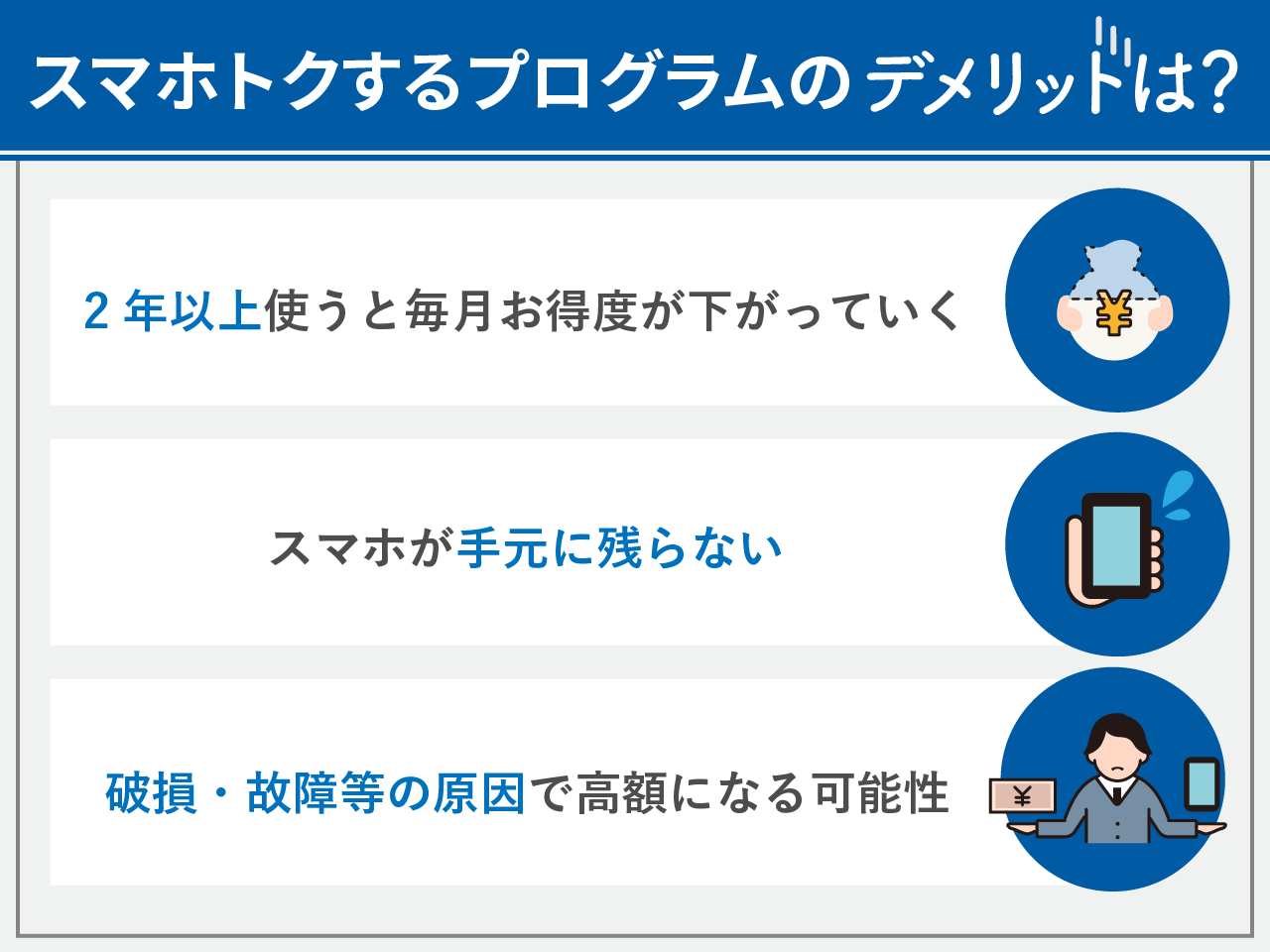 スマホトクするプログラムのデメリット