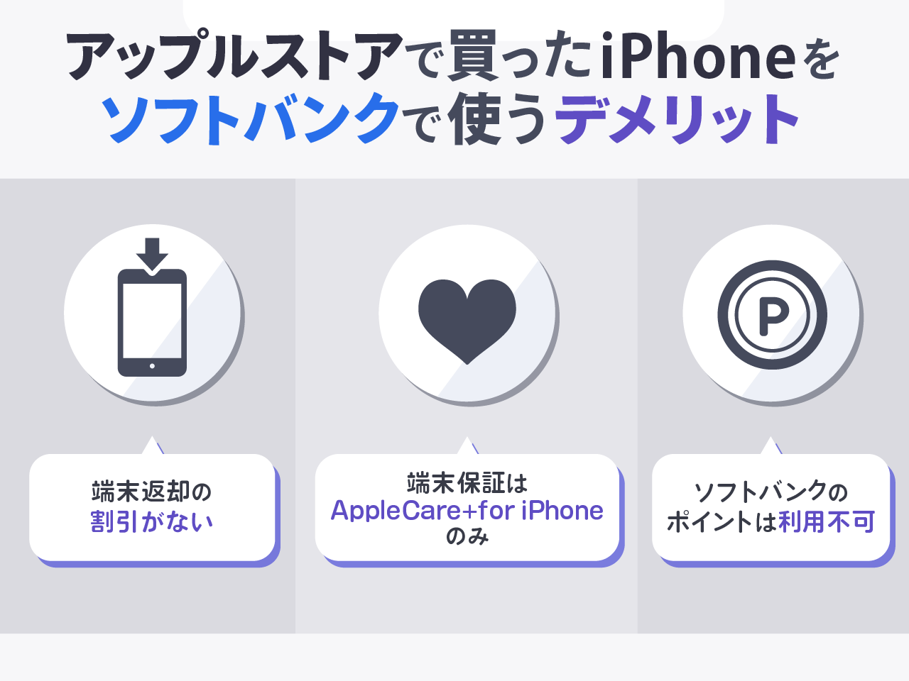 アップルストアで買ったiPhoneをソフトバンクで使うデメリット