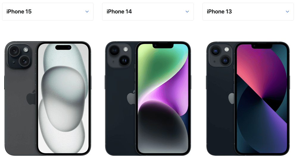 iPhone15ブラックと歴代カラー比較