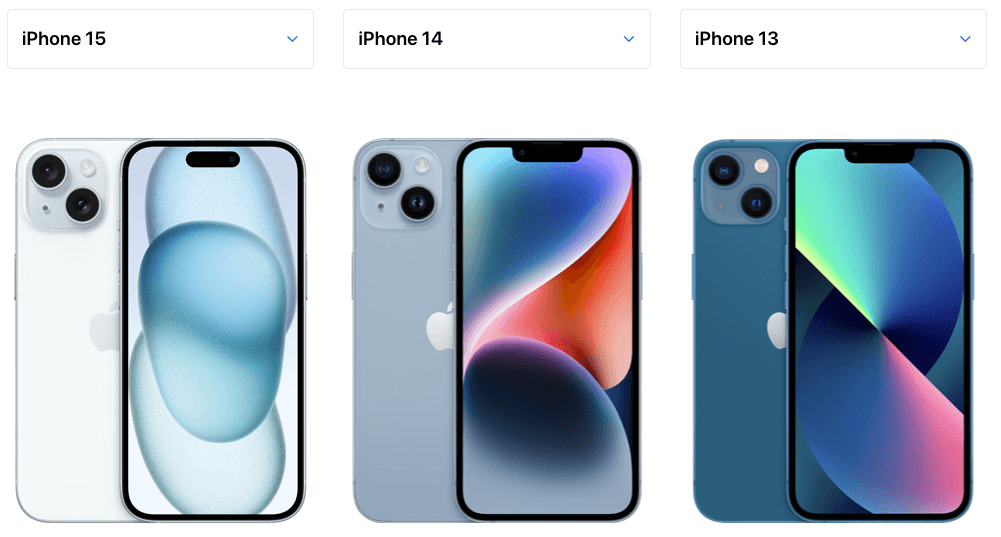 iPhone15 ブルーと歴代カラー比較