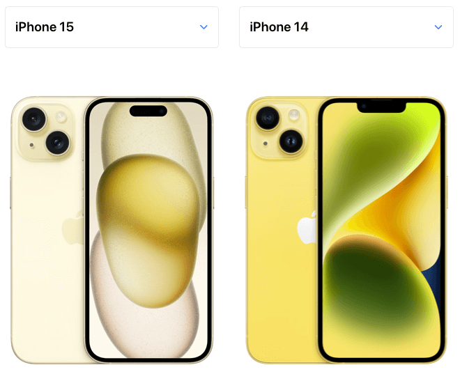 iPhone15 イエローと歴代iPhoneを比較