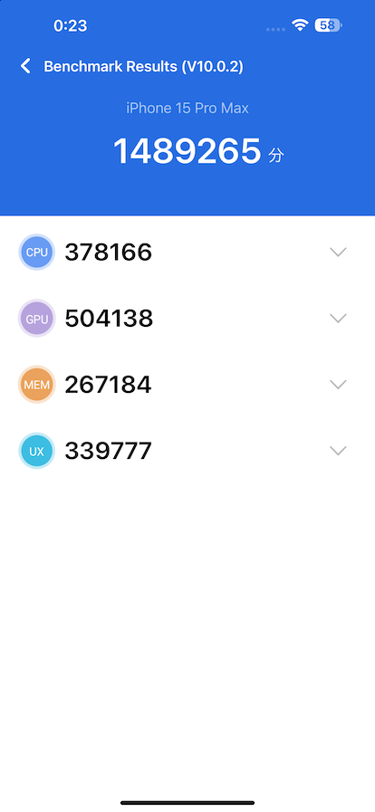 iPhone15 Pro Maxのベンチマーク
