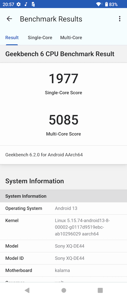 Xperia 5 V ベンチマーク