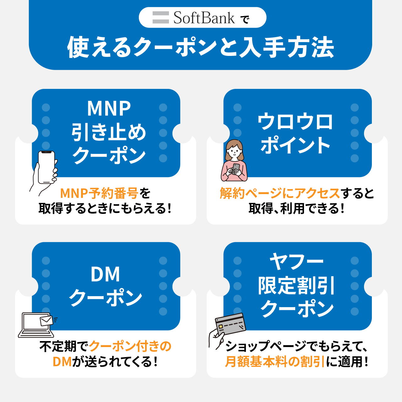 ソフトバンクで使えるクーポンと入手方法