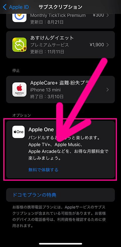 Apple Oneの申し込み手順