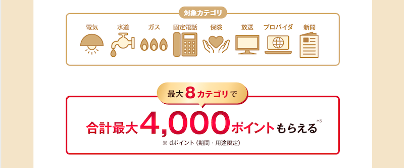 対象の公共料金支払いでポイント進呈