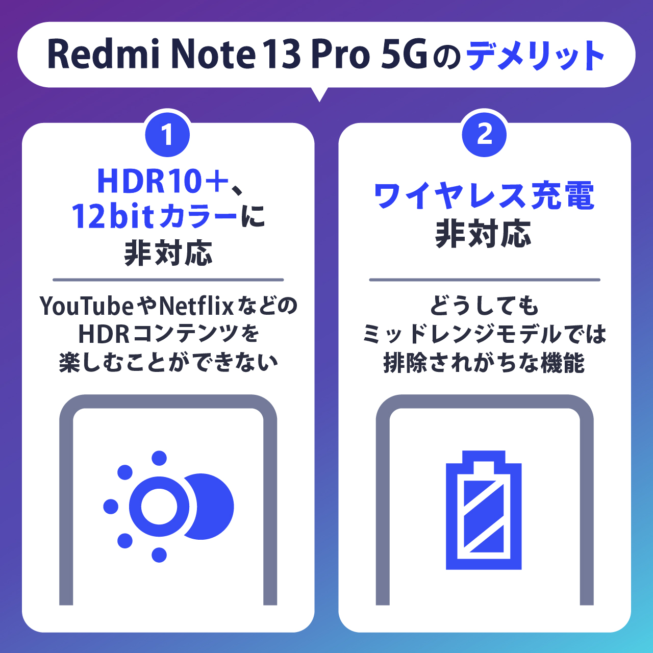 Redmi Note 13 Pro 5Gのデメリット