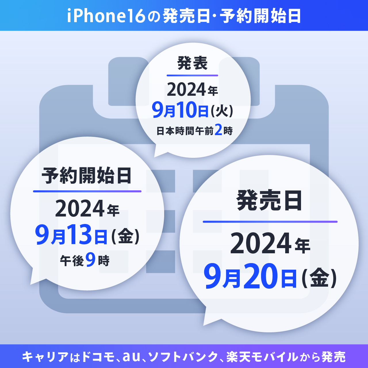 iPhone16の発売日・予約開始日