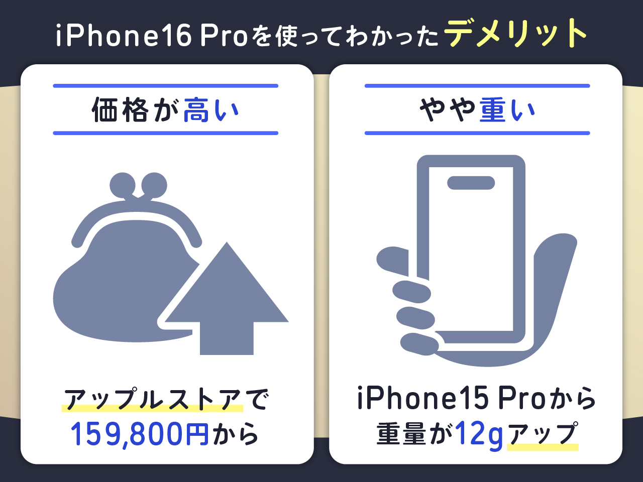 iPhone16 Proのデメリット