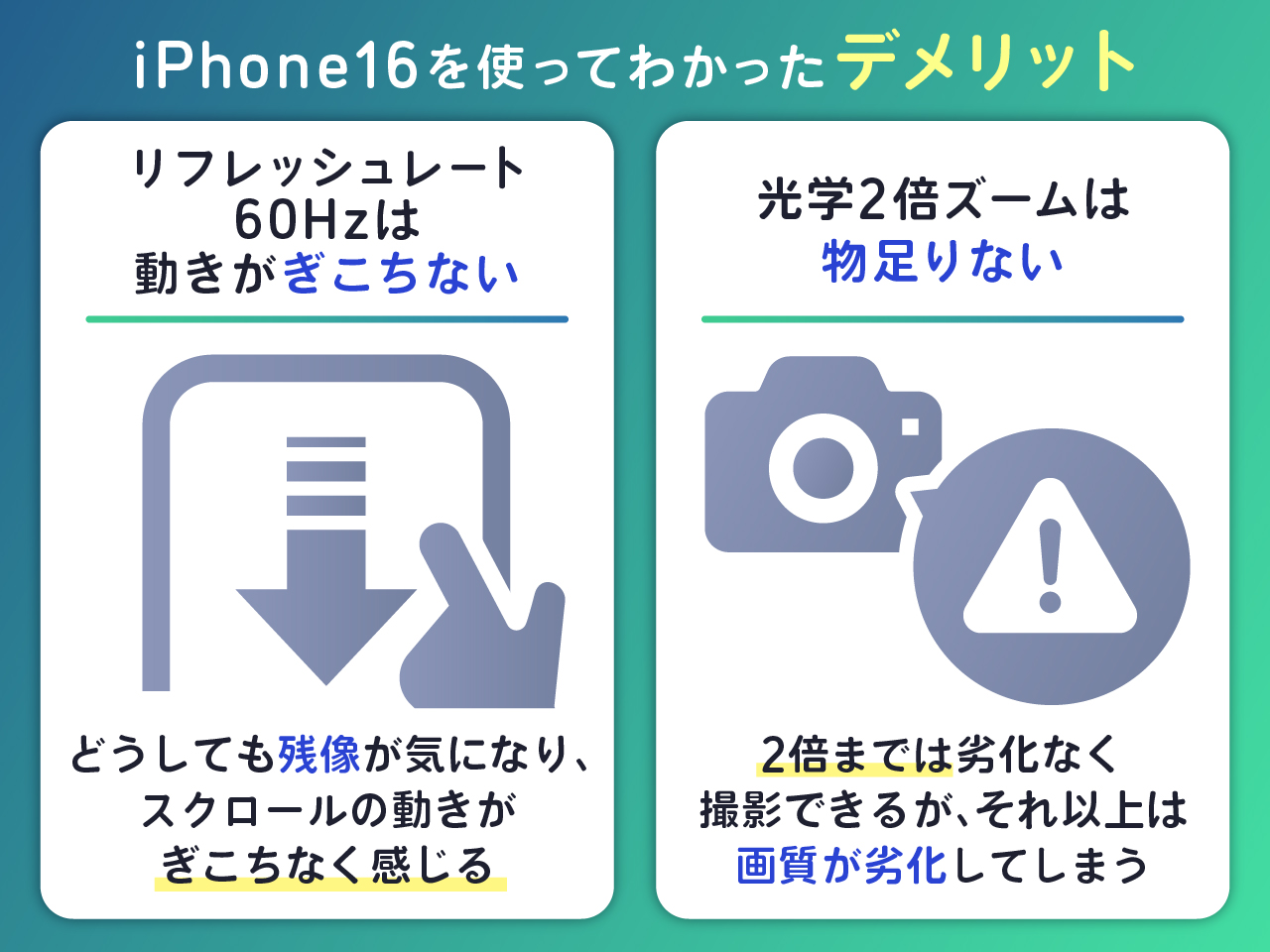 iPhone16のデメリット