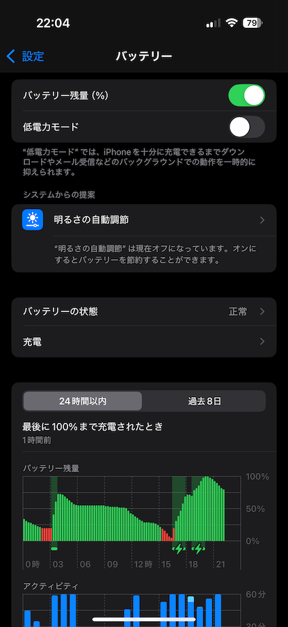 iPhone16 Proのバッテリー