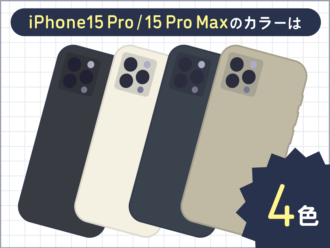 iPhone15 Pro/ 15 Pro Maxのカラーは4色