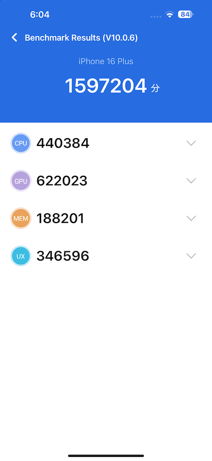 iPhone16 Plus ベンチマーク