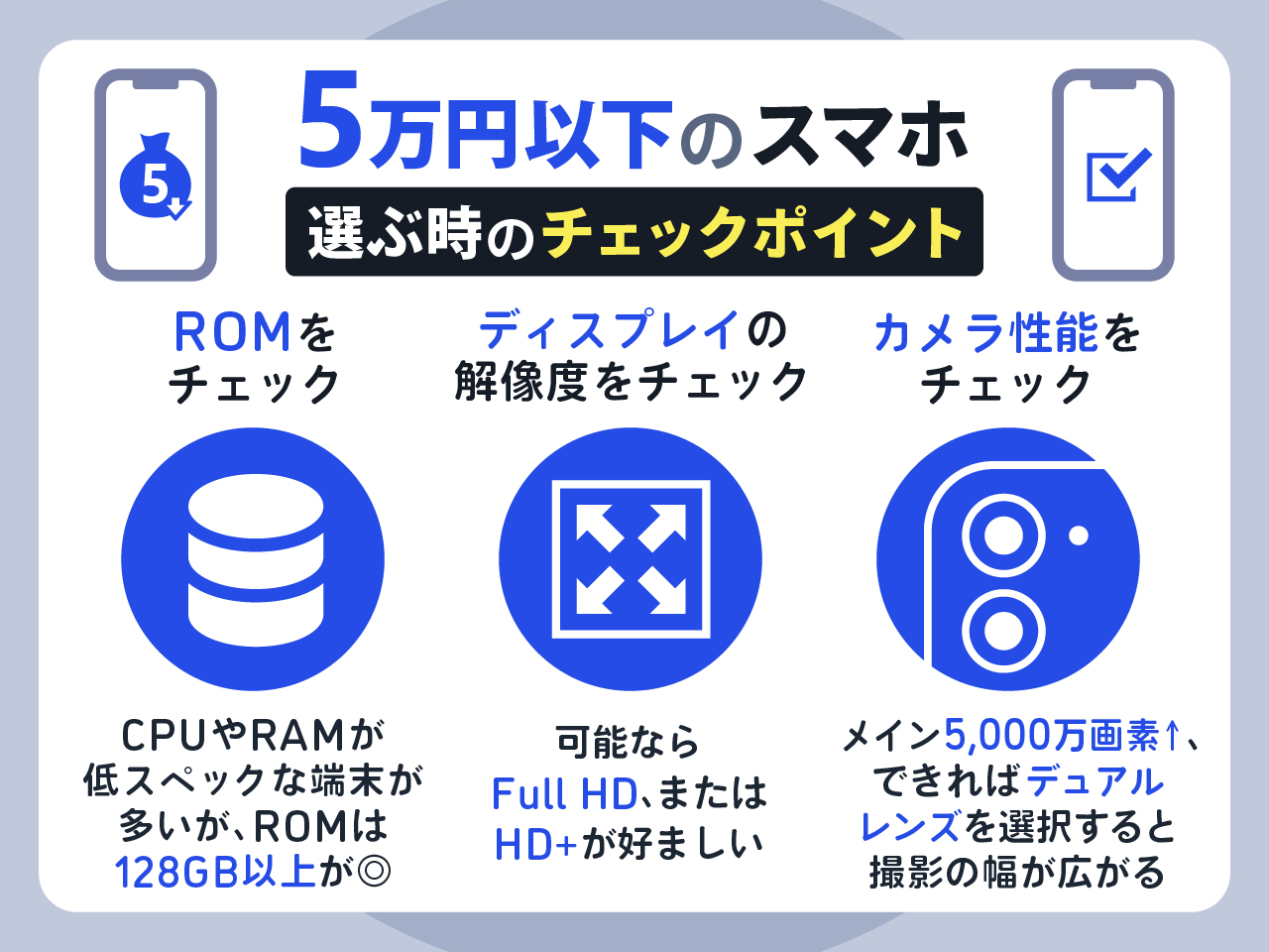 【5万円以下】おすすめスマホランキング