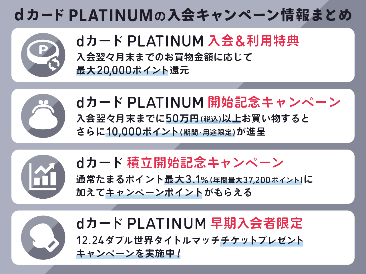 2024年12月】dカード PLATINUMの入会キャンペーン情報まとめ│ショーケース プラス