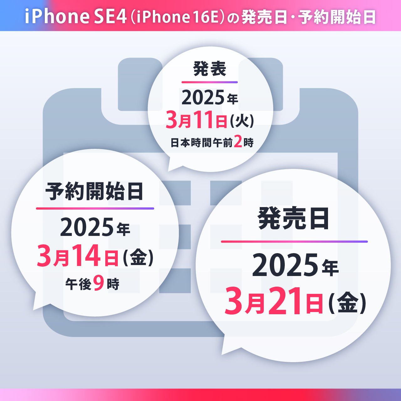 iPhone SE4（iPhone 16E）の発売日・予約開始日