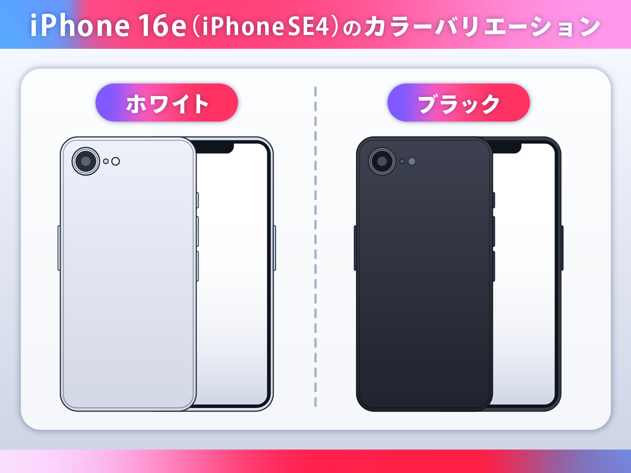 iPhone16e（iPhone SE4）のカラーバリエーション