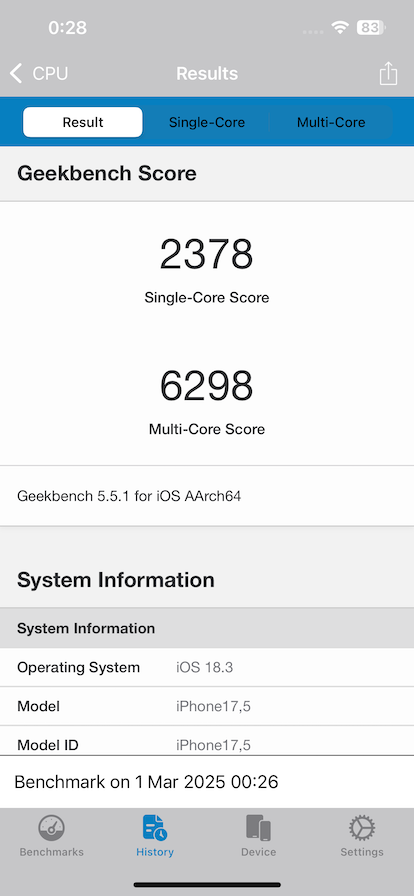 iPhone16e benchmark