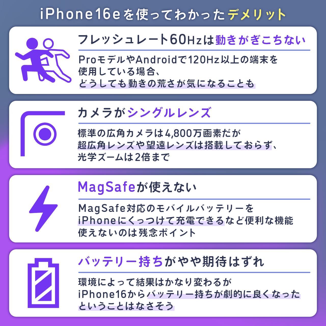 iPhone 16eを使ってわかったデメリット