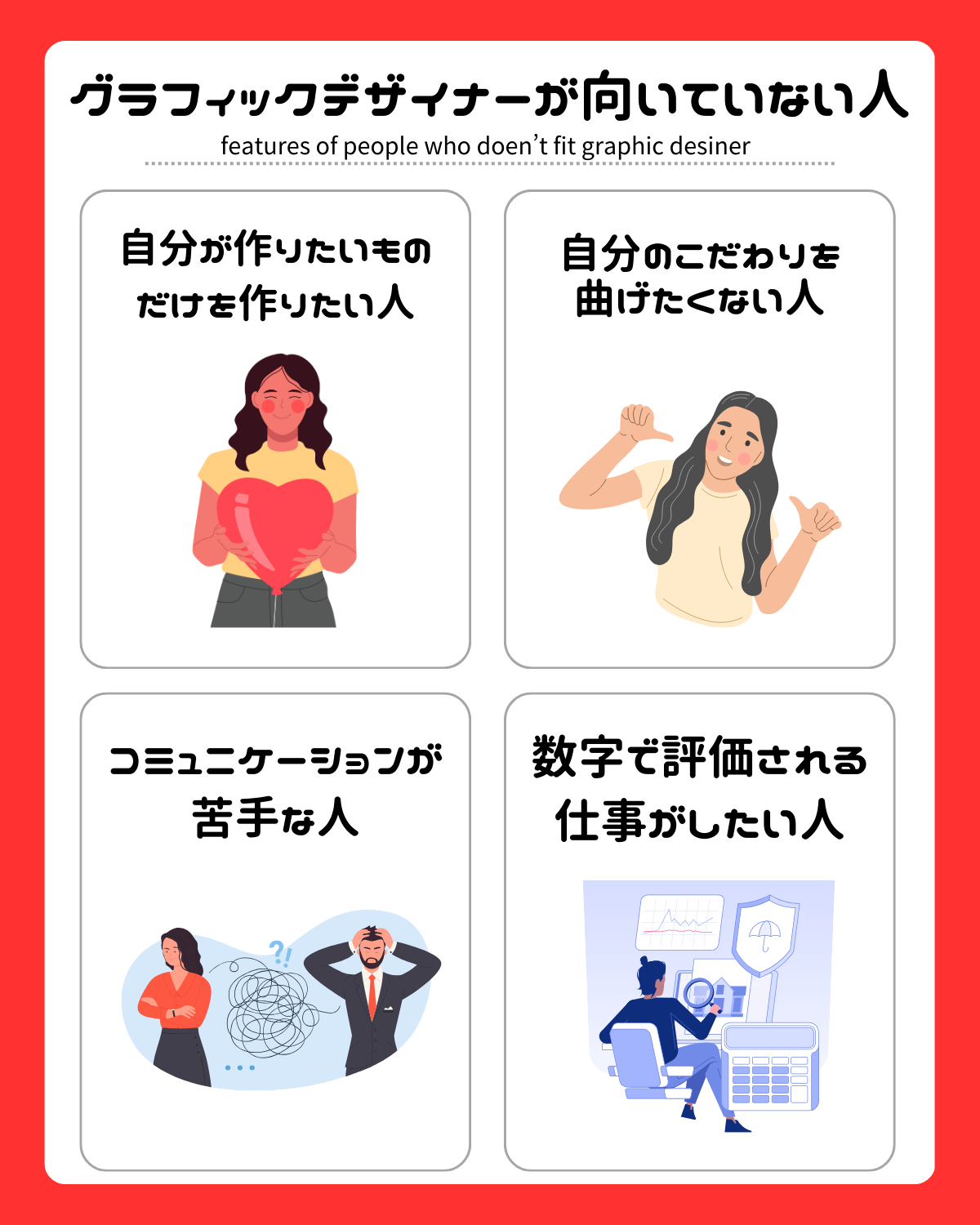 グラフィックデザイナーが向いていない人の特徴