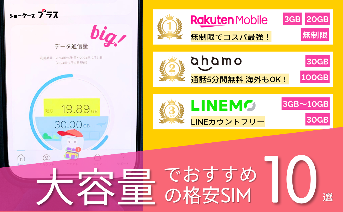 大容量の格安SIMおすすめ比較ランキング10選｜20GB～大容量を紹介