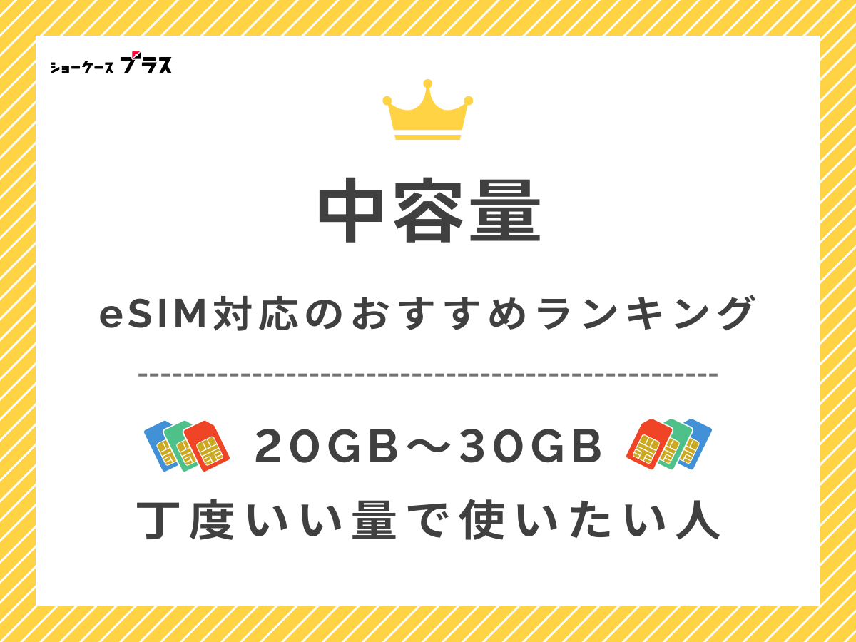 中容量で比較したeSIM対応の格安SIMおすすめを解説