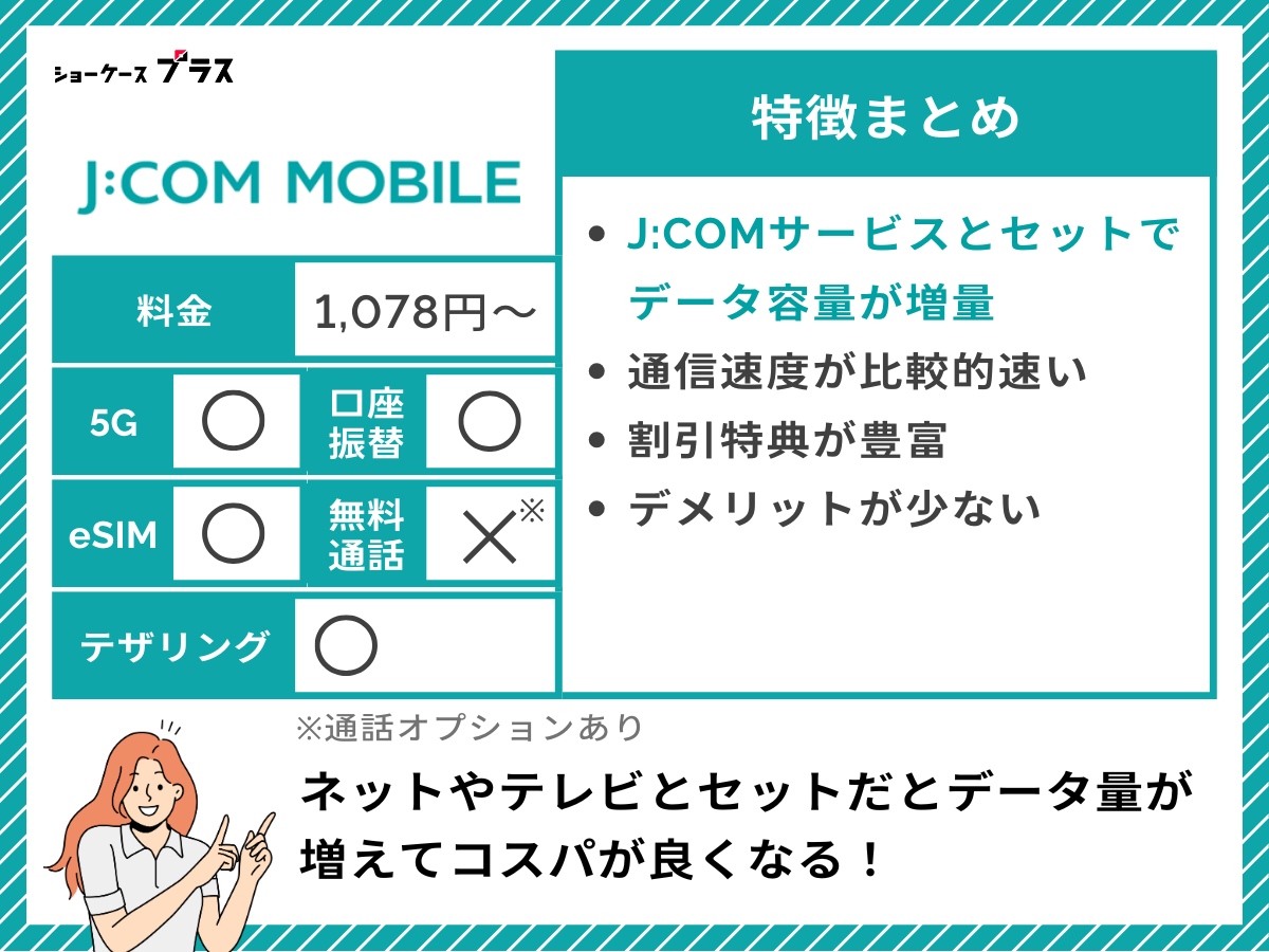 J:COMモバイルの特徴をまとめて解説