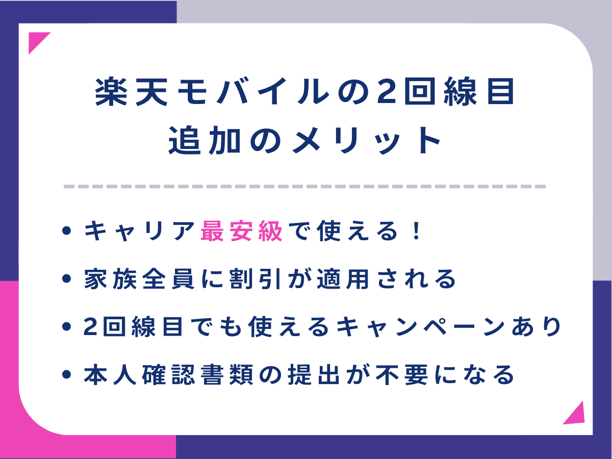 楽天モバイルの2回線目追加のメリットを解説