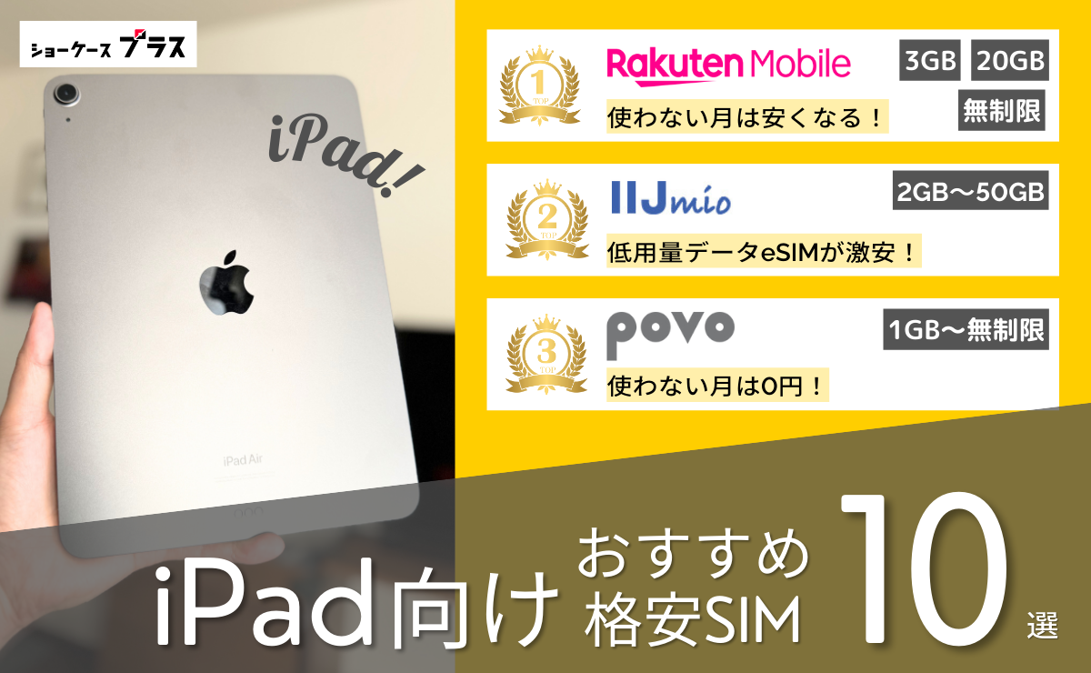 iPad向け格安SIMおすすめ10選｜データ通信のみと電話番号ありを紹介