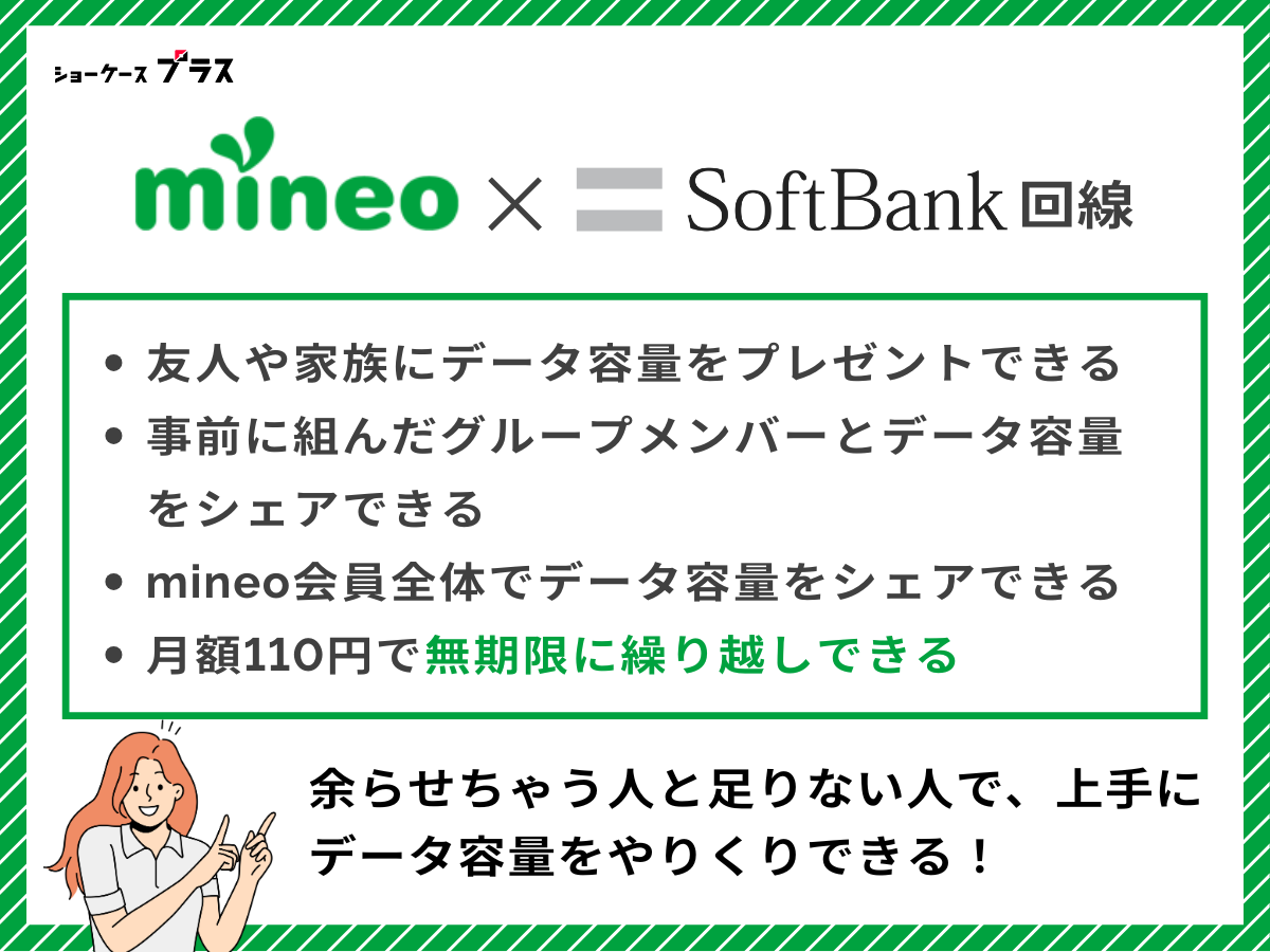 ソフトバンク回線の格安SIM｜余ったデータ容量の繰り越し・シェアでおすすめはmineo