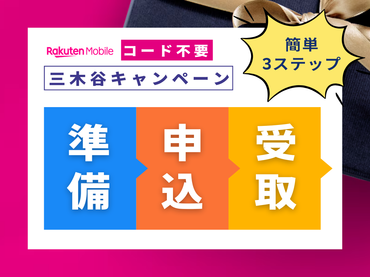 楽天モバイルの三木谷キャンペーンをコード不要で申込む手順を解説